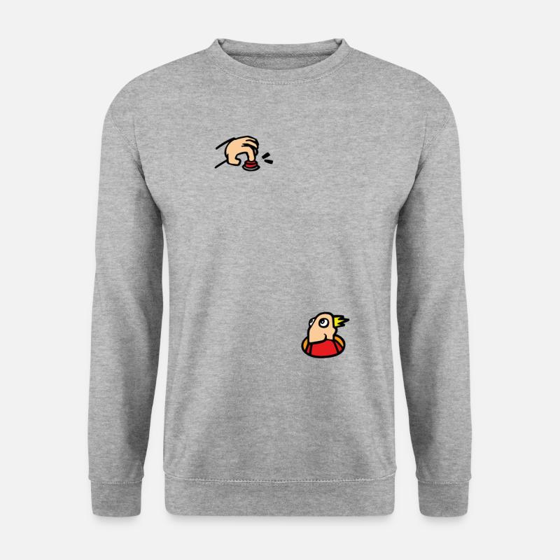 Bipbip - bouton rouge - Sweat-shirt Unisexe - gris chiné