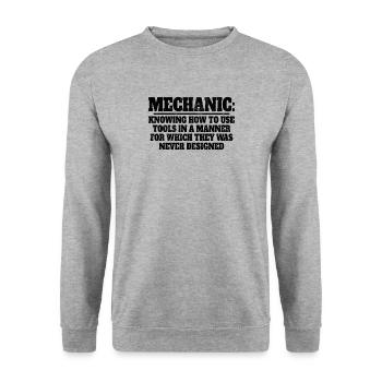 Installation Technician Elevator Mechanic - Unisex Sweatshirt - salt & pepper - Front - Alina (178cm) & Michal (187cm)