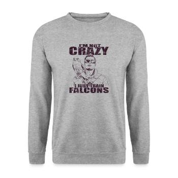Falconer Peregrine Falcon Vintage Falconry - Unisex Sweatshirt - salt & pepper - Front - Alina (178cm) & Michal (187cm)