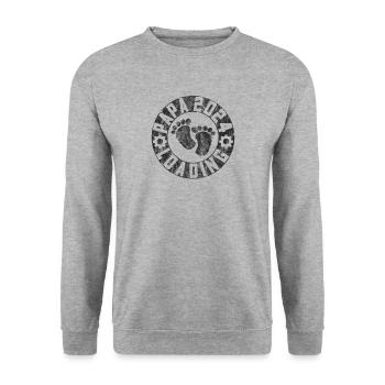 Father-to-be - Dad 2024 loading - Unisex Sweatshirt - salt & pepper - Front - Alina (178cm) & Michal (187cm)