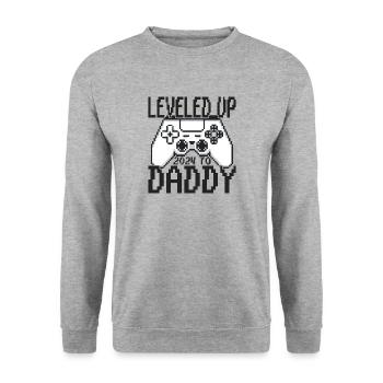 Grossesse 2024 - Futur père - Papa - Sweat-shirt Unisexe - gris chiné - Devant - Alina (178cm) & Michal (187cm)