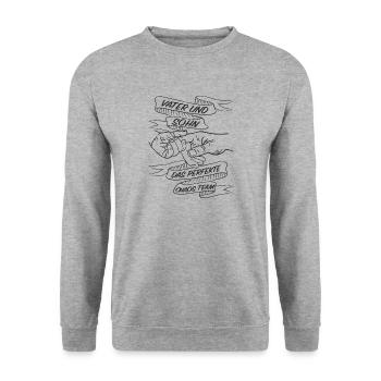 Father and son the perfect chaos team - - Unisex Sweatshirt - salt & pepper - Front - Alina (178cm) & Michal (187cm)