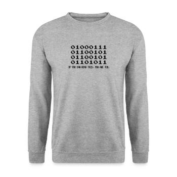 Drôle Lol Nerd Informaticien - Sweat-shirt Unisexe - gris chiné - Devant - Alina (178cm) & Michal (187cm)