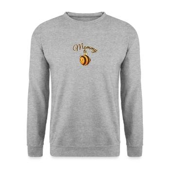 Mommy to - Werdende Mutter Babybauch - Unisex Pullover - Weißgrau meliert - Vorne - Alina (178cm) & Michal (187cm)