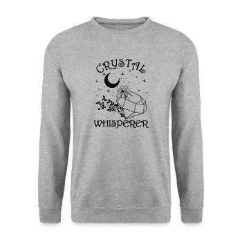 Funny Gemstone Chakra Healer Spiritual - Unisex Sweatshirt - salt & pepper - Front - Alina (178cm) & Michal (187cm)