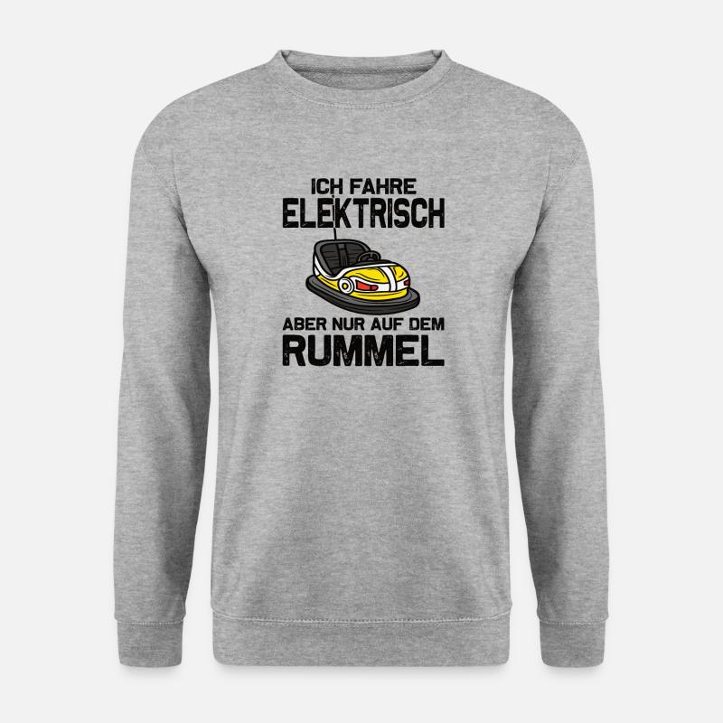 "Ich fahre Elektrisch" Autoscooter - Unisex Pullover - Weißgrau meliert