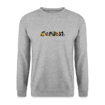 Permakultur Lebensmittel Compost - Unisex Pullover - Weißgrau meliert - Vorne - Alina (178cm) & Michal (187cm)