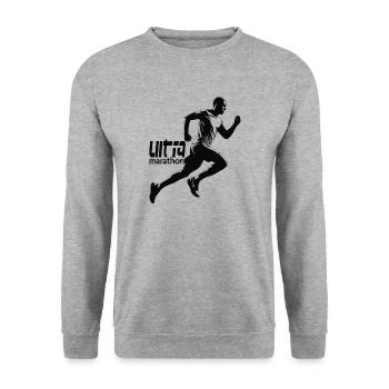Laufdesign Für Läufer Beim Marathon - Unisex Pullover - Weißgrau meliert - Vorne - Alina (178cm) & Michal (187cm)