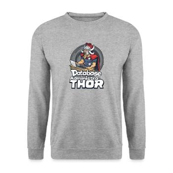 Viking Databaseadministra-thor Nerdy - Unisex Pullover - Weißgrau meliert - Vorne - Alina (178cm) & Michal (187cm)