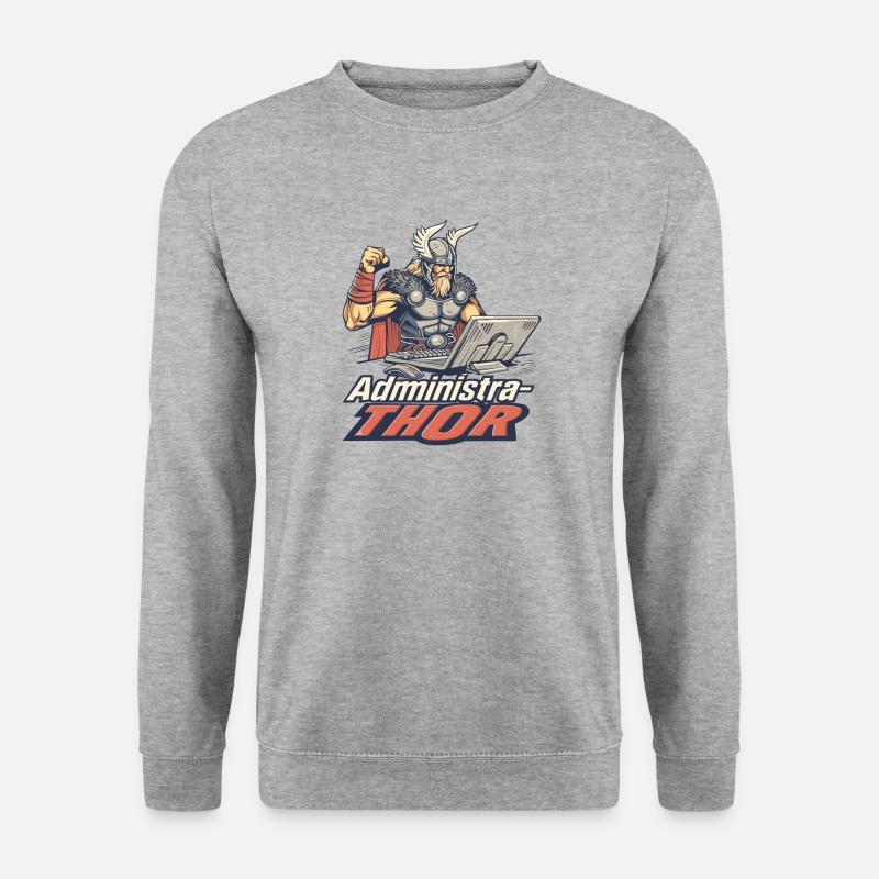 Viking Databaseadministra-thor Nerdy - Unisex Pullover - Weißgrau meliert