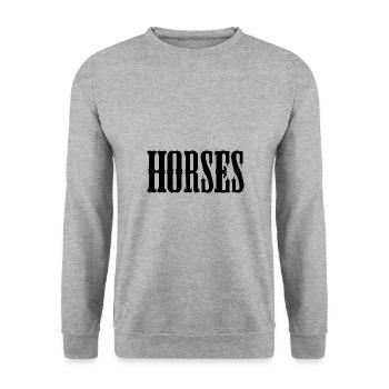 Horses - Unisex Pullover - Weißgrau meliert - Vorne - Alina (178cm) & Michal (187cm)