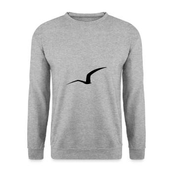 Seagull Silhouette - Unisex Sweatshirt - salt & pepper - Front - Alina (178cm) & Michal (187cm)