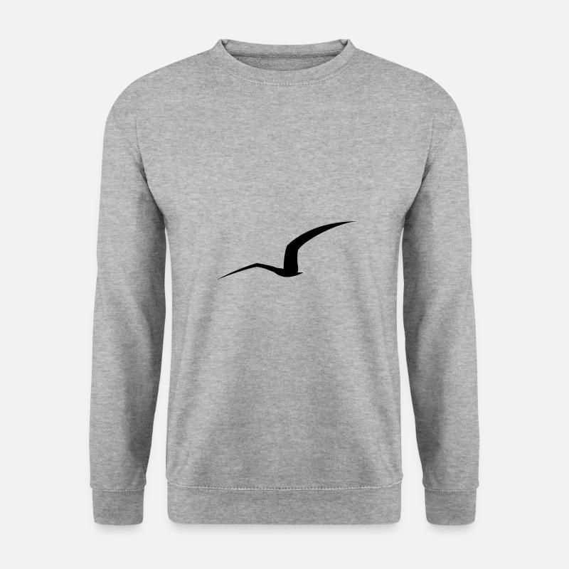 Möwe Silhouette - Unisex Pullover - Weißgrau meliert