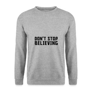 N’arrêtez pas de croire - Sweat-shirt Unisexe - gris chiné - Devant - Alina (178cm) & Michal (187cm)