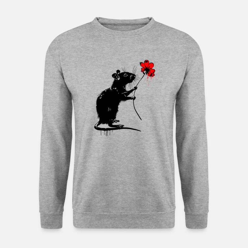 Rat with flower - Unisex Sweatshirt - salt & pepper