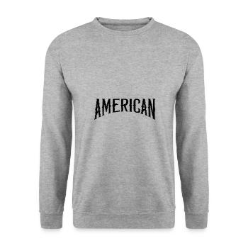 Américain - Sweat-shirt Unisexe - gris chiné - Devant - Alina (178cm) & Michal (187cm)
