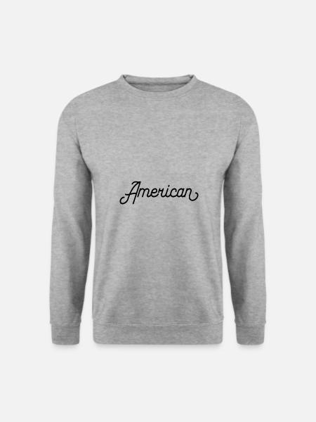 American - Unisex Pullover - Weißgrau meliert