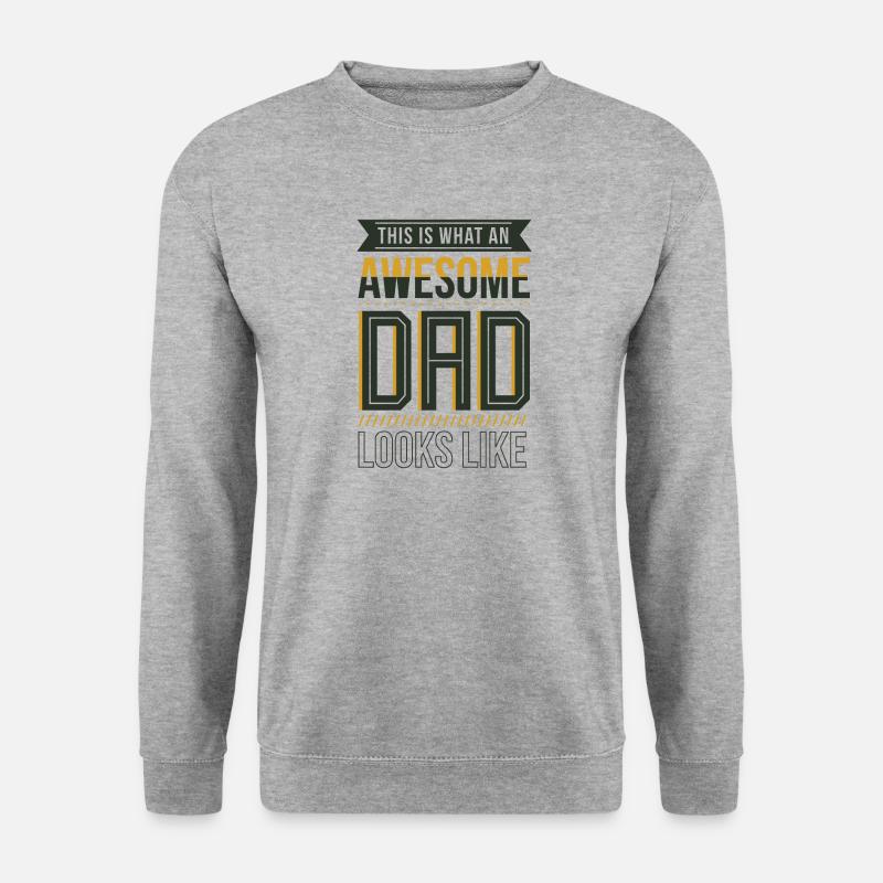 awesome Dad - Unisex Pullover - Weißgrau meliert