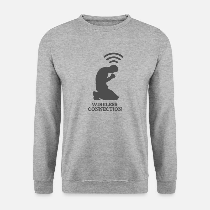 Wlan - Christlich - Unisex Pullover - Weißgrau meliert