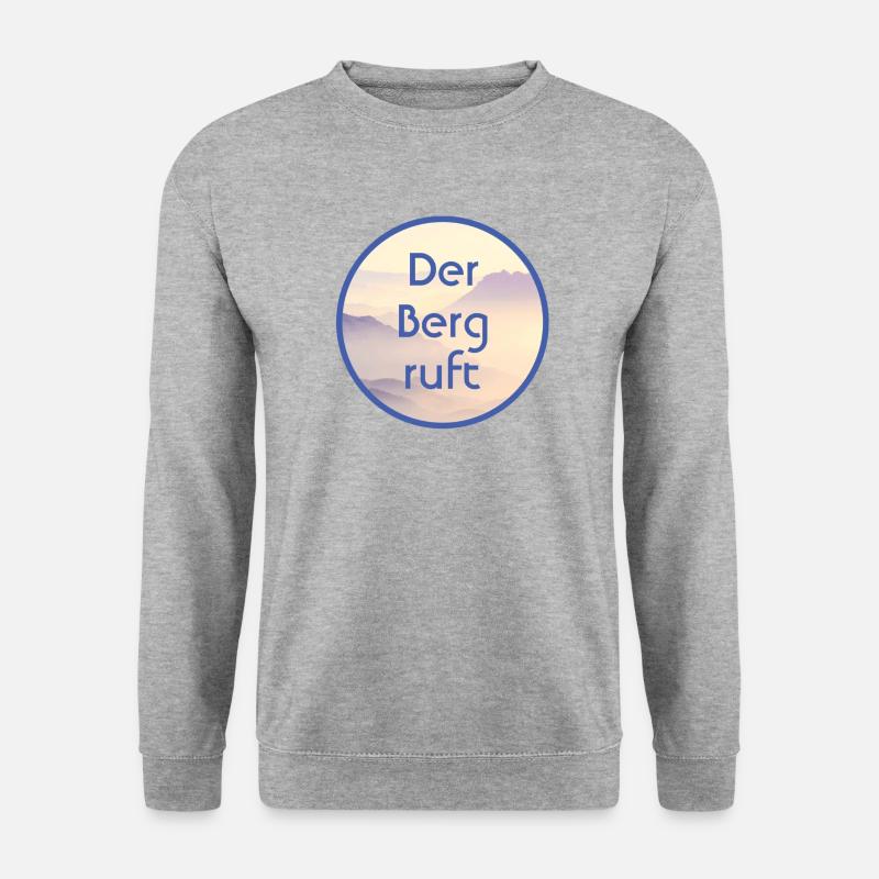 DER BERG RUFT - WANDERER - TREKKING - - Unisex Pullover - Weißgrau meliert