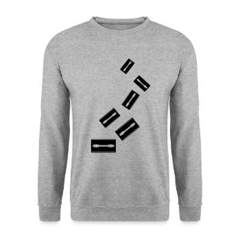 Icône de lame de rasoir Icône - Sweat-shirt Unisexe - gris chiné - Devant - Alina (178cm) & Michal (187cm)