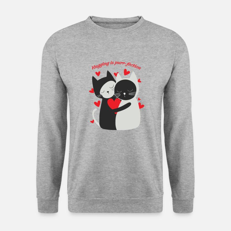 Umarmen ist Schnurren - Unisex Pullover - Weißgrau meliert