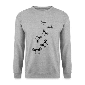 Cocktail Icon - Unisex Pullover - Weißgrau meliert - Vorne - Alina (178cm) & Michal (187cm)