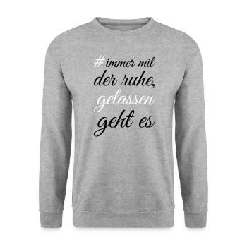 immer mit der ruhe - Unisex Pullover - Weißgrau meliert - Vorne - Alina (178cm) & Michal (187cm)