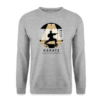 Discipline is Power – Karate & Martial Arts - Unisex Sweatshirt - salt & pepper - Front - Alina (178cm) & Michal (187cm)