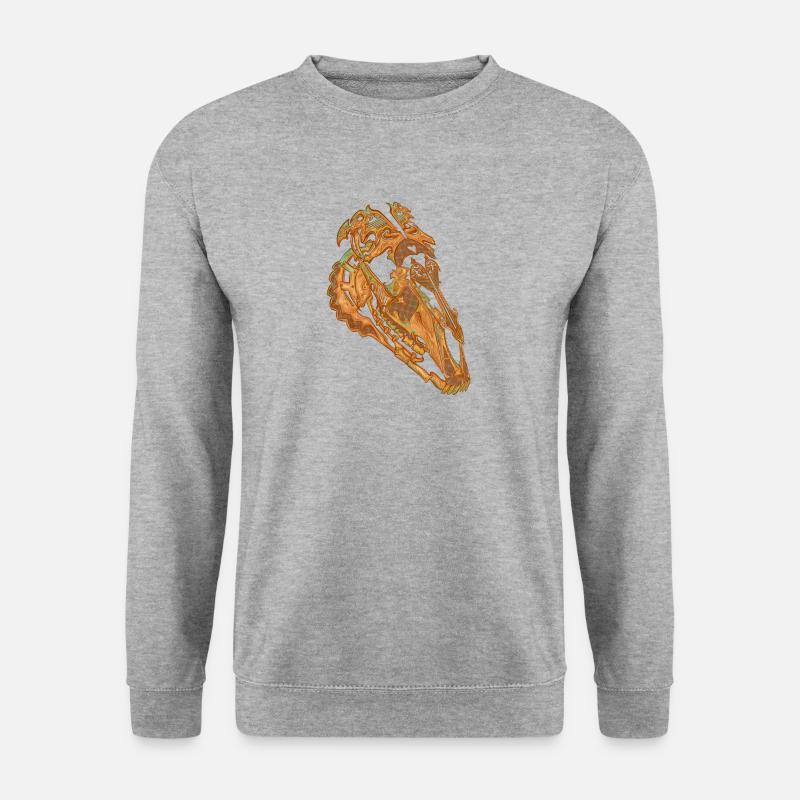 Spitze Schädel - Unisex Pullover - Weißgrau meliert