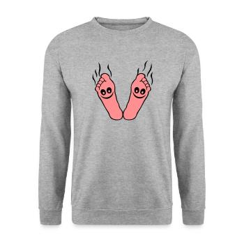 fussgeruch rauch stinken - Sweat-shirt Unisexe - gris chiné - Devant - Alina (178cm) & Michal (187cm)