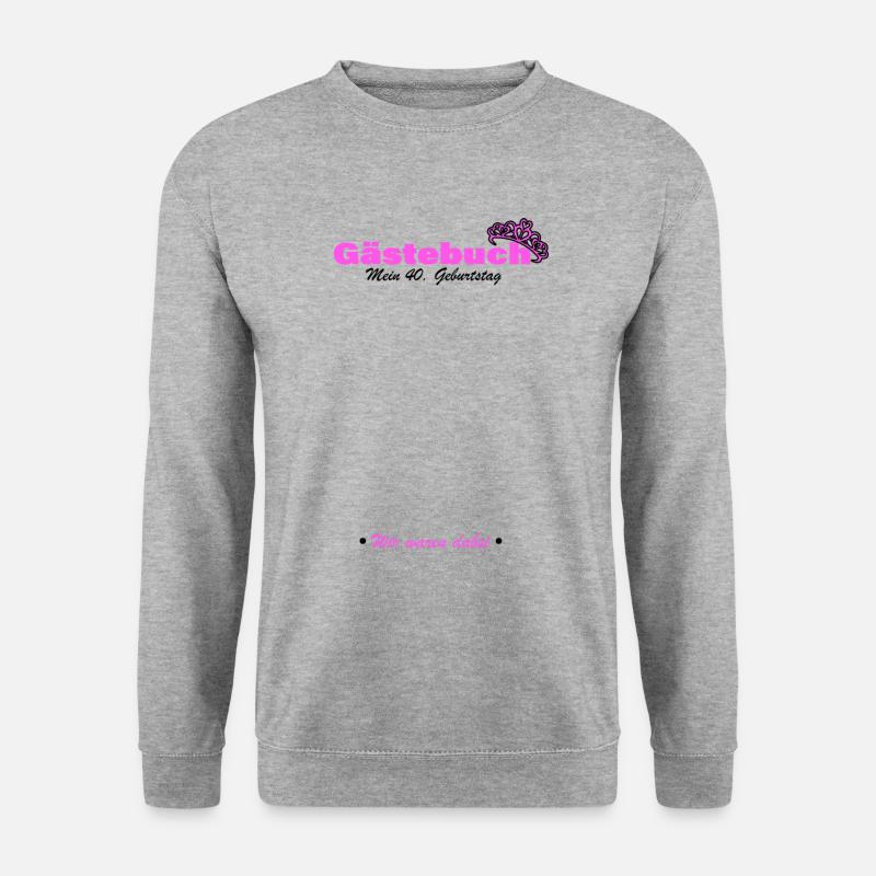 40. Geburtstag Gästebuch Party Frauen Geschenk - Unisex Pullover - Weißgrau meliert