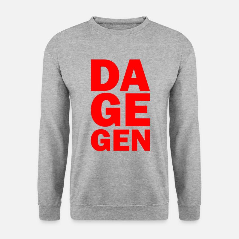Dagegen - Unisex Pullover - Weißgrau meliert