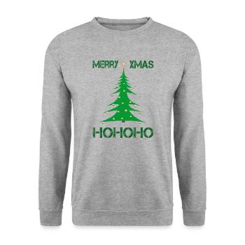 Merry Christmas xmas - Unisex Sweatshirt - salt & pepper - Front - Alina (178cm) & Michal (187cm)