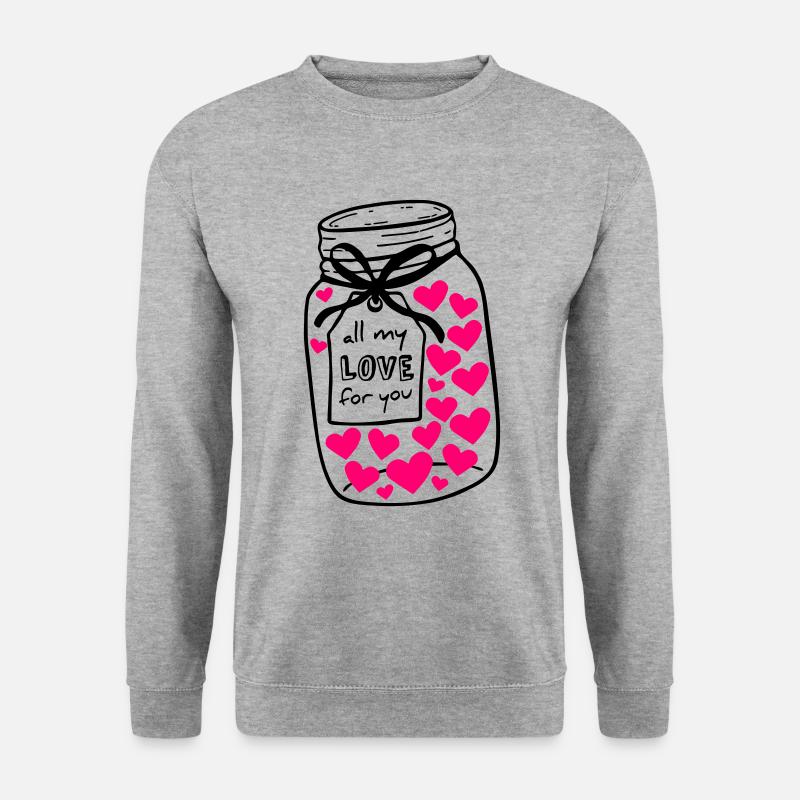 Einmachglas voll Liebe - Unisex Pullover - Weißgrau meliert