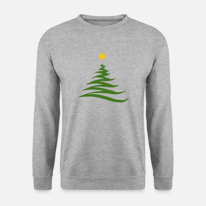 Weihnachtsbaum - Unisex Pullover - Weißgrau meliert