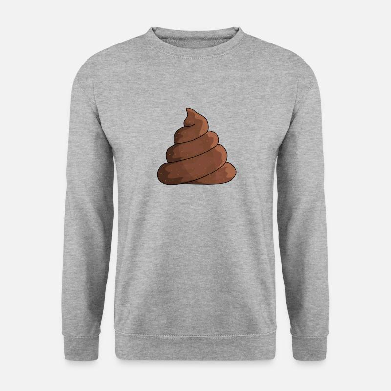 Brauner Kothaufen - Unisex Pullover - Weißgrau meliert
