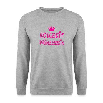 Vollzeit Prinzessin - Unisex Pullover - Weißgrau meliert - Vorne - Alina (178cm) & Michal (187cm)