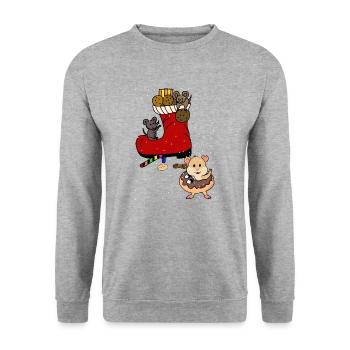 Santa Claus Kids Child Christmas Xmas - Unisex Sweatshirt - salt & pepper - Front - Alina (178cm) & Michal (187cm)