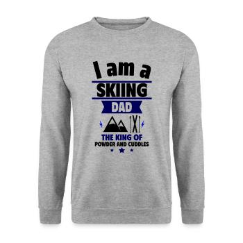 Je suis papa skieur : Cadeau pour la fête des pères - Sweat-shirt Unisexe - gris chiné - Devant - Alina (178cm) & Michal (187cm)