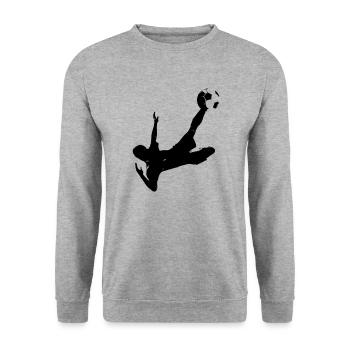 Football - noir - Sweat-shirt Unisexe - gris chiné - Devant - Alina (178cm) & Michal (187cm)
