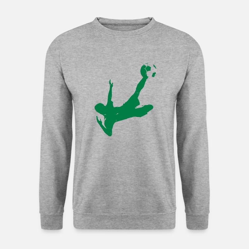 Fussball - Grün - Unisex Pullover - Weißgrau meliert