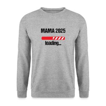 Maman 2025 Cadeau Femmes Dames Mère Enceinte - Sweat-shirt Unisexe - gris chiné - Devant - Alina (178cm) & Michal (187cm)