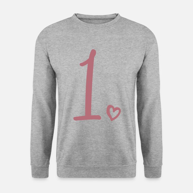 1. Geburtstag Kinder Mädchen 1 Jahr alt Niedliche Nummer 1 - Unisex Pullover - Weißgrau meliert