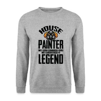 Peintre et vernisseur, le métier le meilleur et le plus ennuyeux - Sweat-shirt Unisexe - gris chiné - Devant - Alina (178cm) & Michal (187cm)