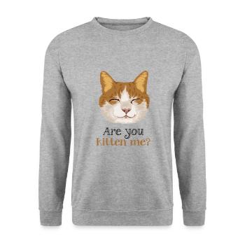 Are you kitten me cat - poster - Unisex Sweatshirt - salt & pepper - Front - Alina (178cm) & Michal (187cm)