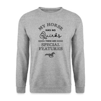 My Horse Has No Quirks These Are Special Features - Unisex Sweatshirt - salt & pepper - Front - Alina (178cm) & Michal (187cm)