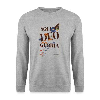 Solideogloria - Unisex Pullover - Weißgrau meliert - Vorne - Alina (178cm) & Michal (187cm)
