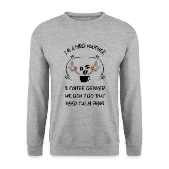 Bird Watching Bird Watching Birding Coffee - Unisex Sweatshirt - salt & pepper - Front - Alina (178cm) & Michal (187cm)