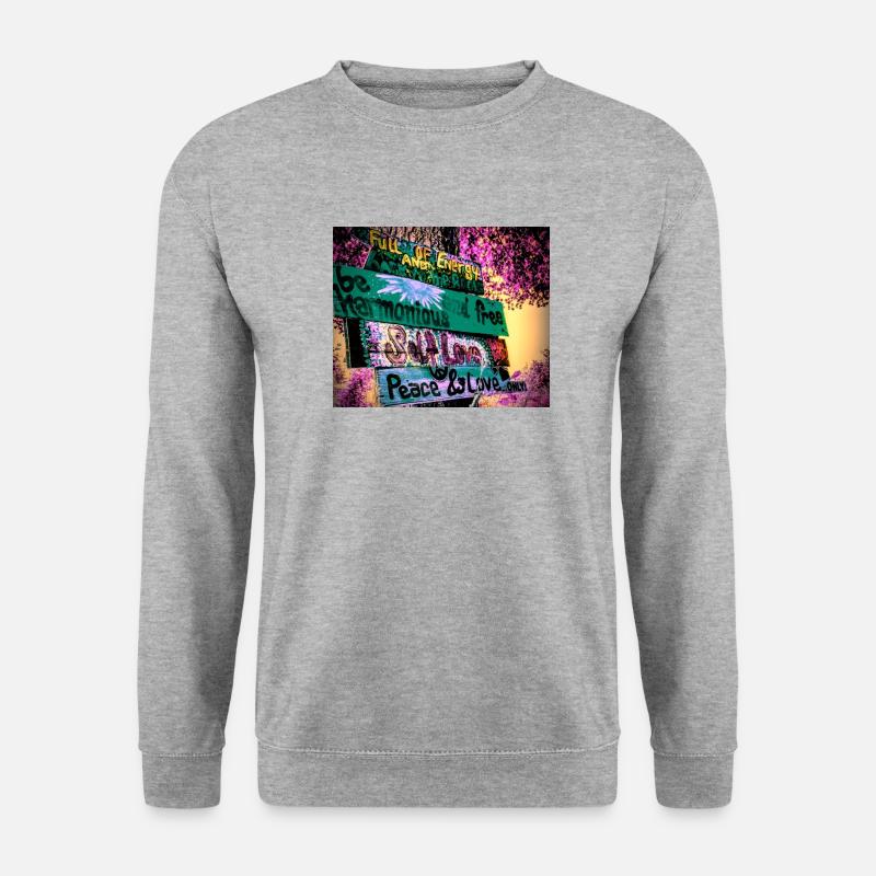 HAPPYBESS - Unisex Pullover - Weißgrau meliert